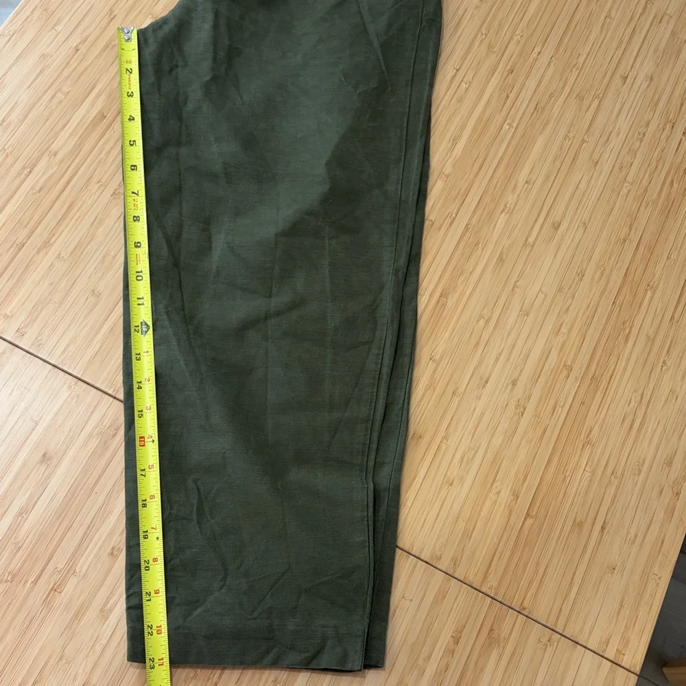Zara‎ Womens Khaki Green Paperbag Trousers